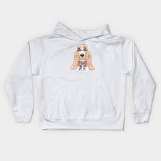 Hipster dog Basset Hound Kids Hoodie